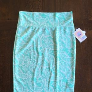Mint and White Paisley Cassie Skirt